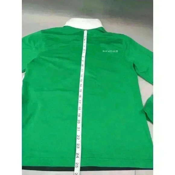 Spyder Sweater Adult Small Green Gray Quarter Zip Thermastretch Sweatshirt Mens - Picture 10 of 11